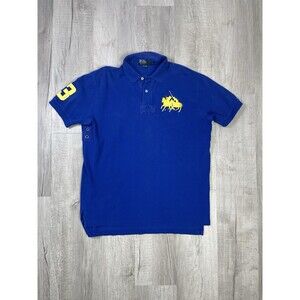 Polo Ralph Lauren Blue Label 3 Yellow Players Pony Horse Men’s Large Preppy V